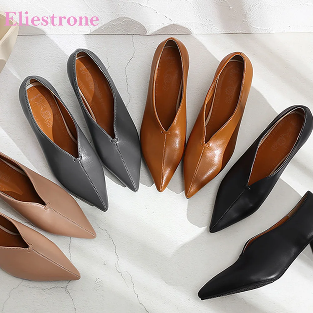 Women'S Shoes Big Feet - ยี่ห้อใหม่ Pointed Toe สีดําสีเทาผู้หญิงปั๊มรองเท้าส้นสูง Lady Office