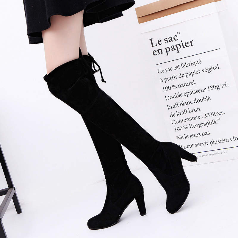 Sock Boot Women - รองเท้าบูทสตรีผ้ายืดกว่าเข่ารองเท้าบูทแพลตฟอร์มรองเท้าบูทยาวแฟชั่นถุงเท้า BOOT PLUS ขนาด Pointed Toe
