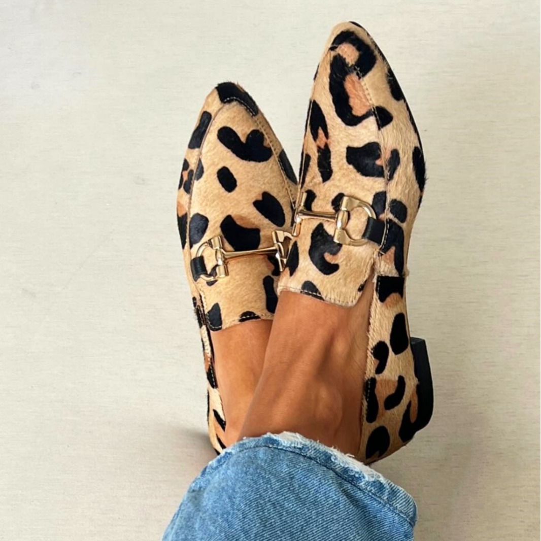 Mule Slip On - รองเท้าผู้หญิงลายเสือดาว ไซส์ใหญ่ 40-43 สินค้าใหม่ ฤดูใบไม้ผลิ 2026