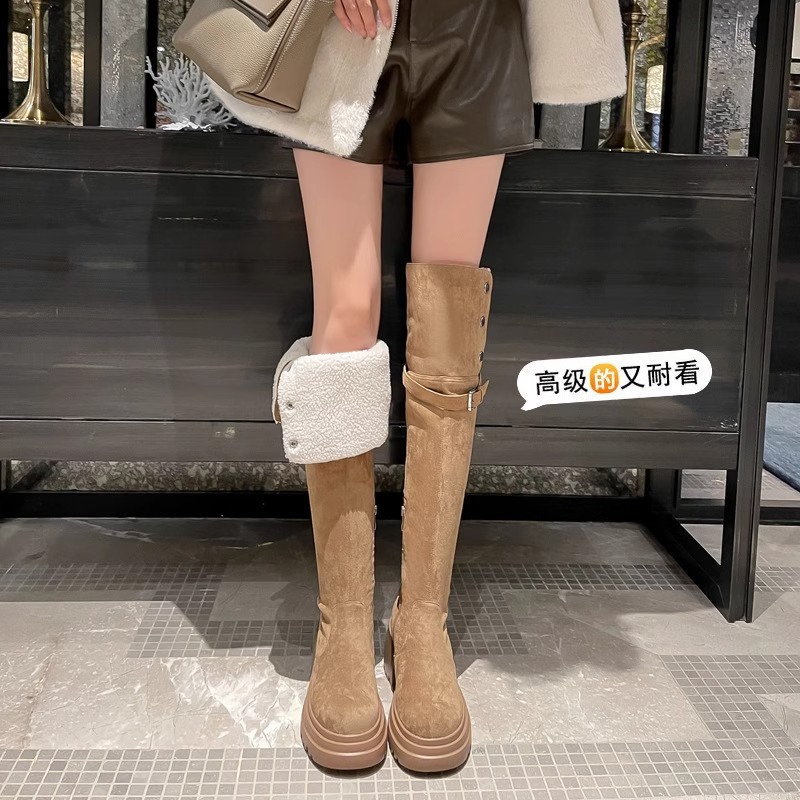 Sock Boot Women - รองเท้าบูทสูงเหนือเข่า สไตล์เรโทรตะวันตก ปี 2025 รองเท้าบูทผู้หญิงสำหรับฤดูใบไม้ร่วงและฤดูหนาว รองเท้าบูทกำมะหยี่สูง