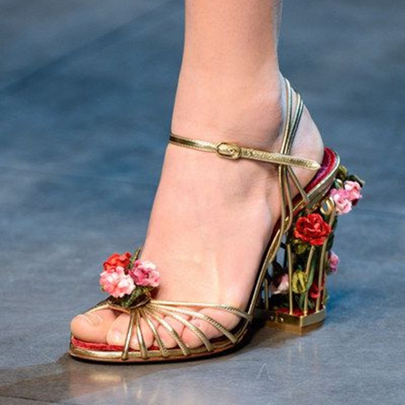 Women'S Shoes Clogs - Luxury Bird Cage ผู้หญิงรองเท้าแตะ Gold Metallic