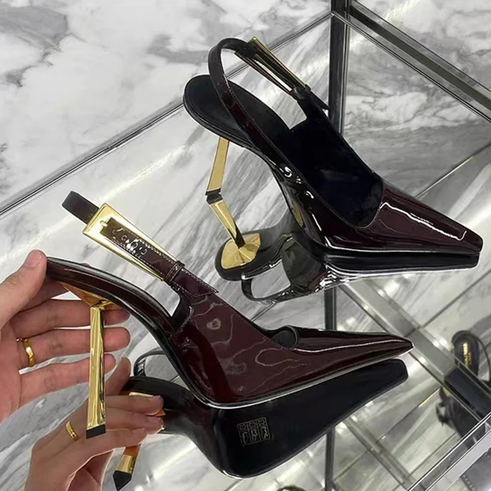Women Shoes Ysl - ใหม่ฤดูใบไม้ร่วง 2024 Square Toe Slim Heel