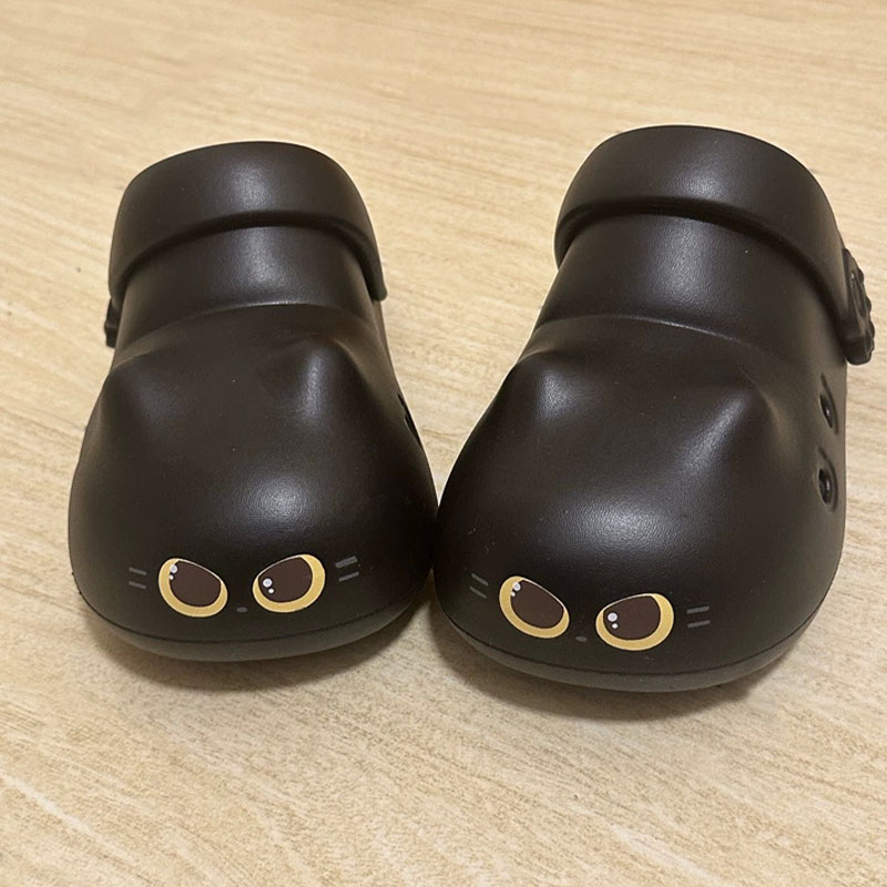 Women Shoes Black - รองเท้าแตะแมวดำดีไซน์ใหม่สำหรับผู้หญิง ฤดูร้อน นุ่มสบาย แบบสวม สายรัดน่ารัก สไตล์แมรี่เจน