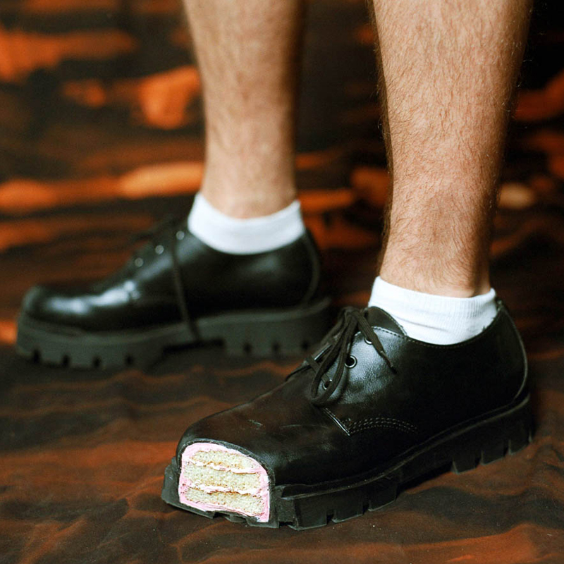 Women Shoes Black - รองเท้าเดอร์บี้พื้นหนาแบบเค้ก รองเท้าหนังสีดำ 2026 หัวกลม ส้นหนา รองเท้าอ็อกซ์ฟอร์ดแบบสวม