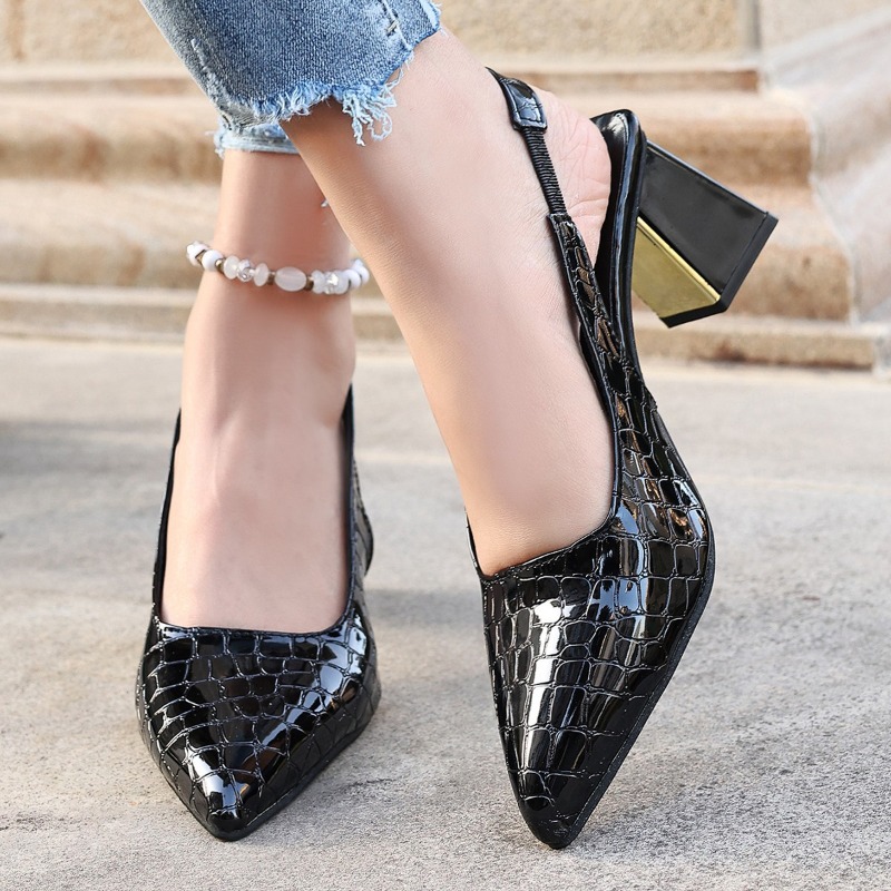 รองเท้าส้นสูงแบบรัดส้นสำหรับฤด - Women Shoes Black บทวิจารณ์และราคา