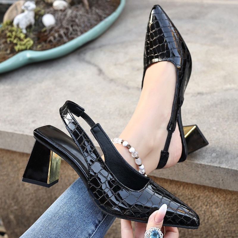รองเท้าส้นสูงแบบรัดส้นสำหรับฤด - Women Shoes Black บทวิจารณ์และราคา