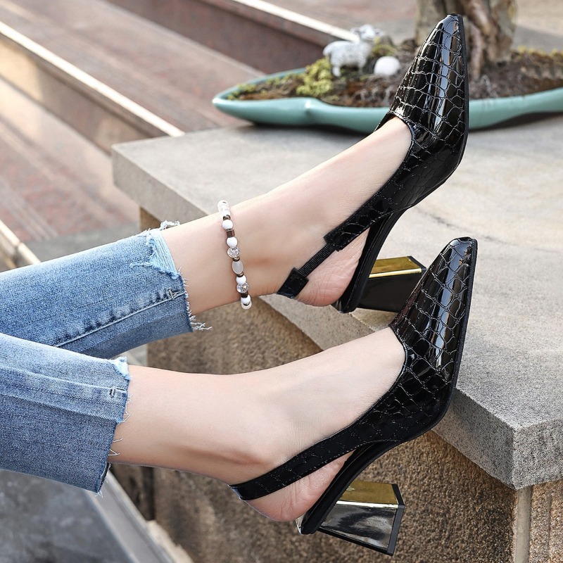 รองเท้าส้นสูงแบบรัดส้นสำหรับฤด - Women Shoes Black บทวิจารณ์และราคา