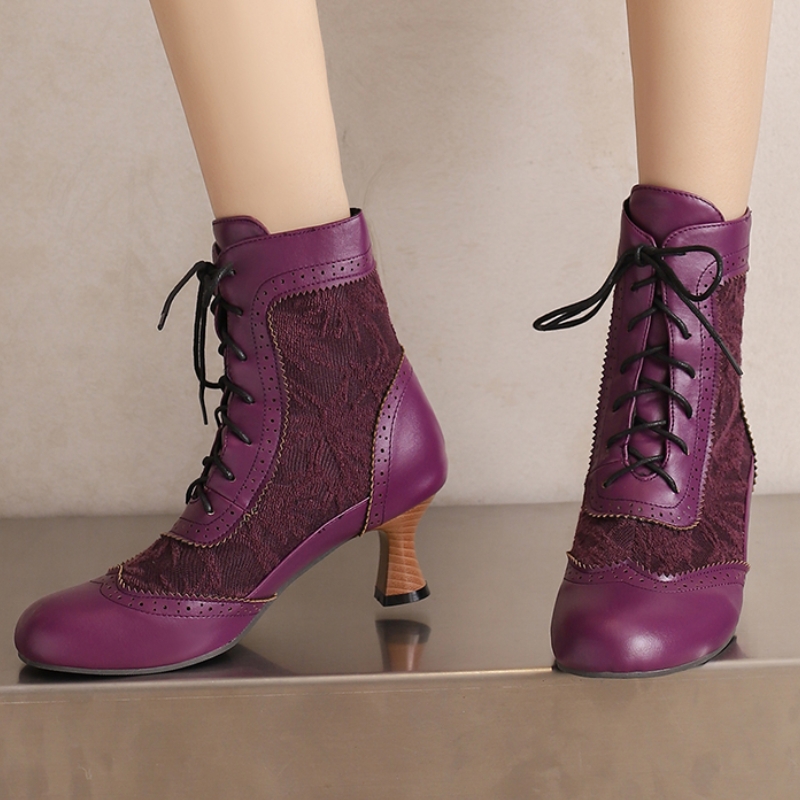 ขนาดใหญ่VINTAGEสั้นหญิงLACE-up - Women'S Shoes Big Feet บทวิจารณ์และราคา