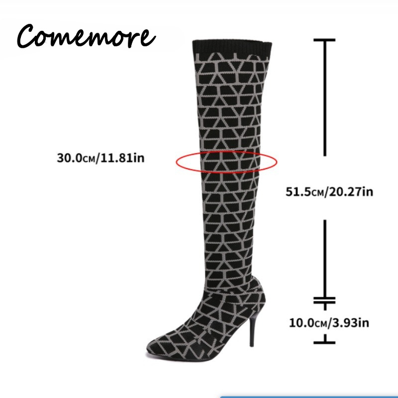 รองเท้าบูทถักนิตติ้งแบบยาวถึงเ - Sock Boot Women บทวิจารณ์และราคา