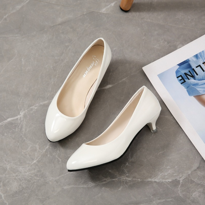 รองเท้าส้นกลางสำหรับผู้หญิง ขน - Women Shoes Black บทวิจารณ์และราคา