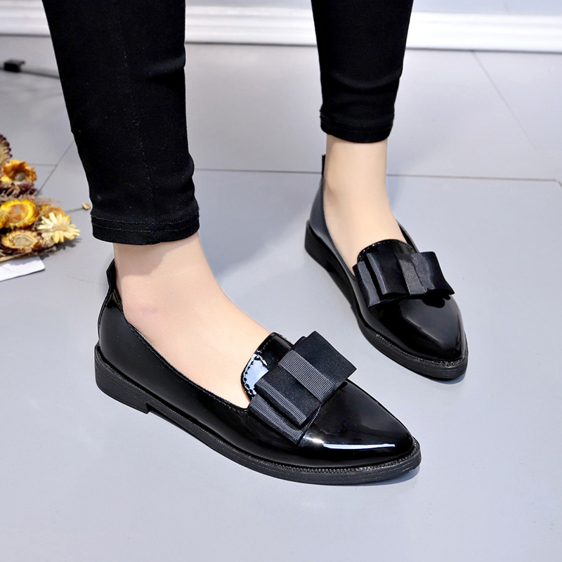 รองเท้าส้นเตี้ยหนังแก้วสีดำ/สี - Women Shoes Black บทวิจารณ์และราคา