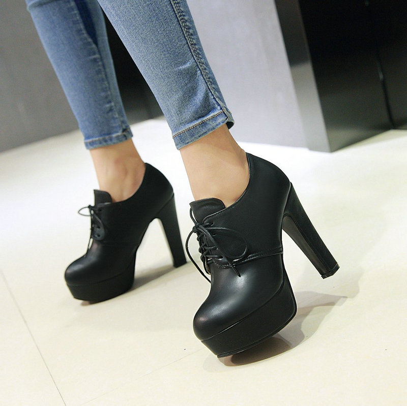รองเท้าเดอร์บี้แบบผูกเชือก ส้น - Women'S Shoes Big Feet บทวิจารณ์และราคา