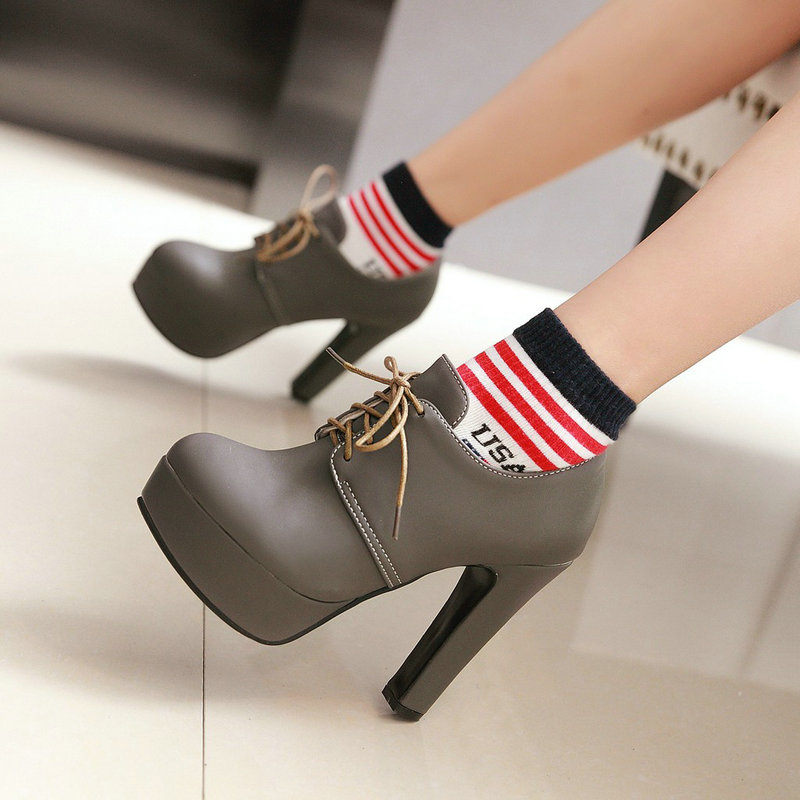 รองเท้าเดอร์บี้แบบผูกเชือก ส้น - Women'S Shoes Big Feet บทวิจารณ์และราคา