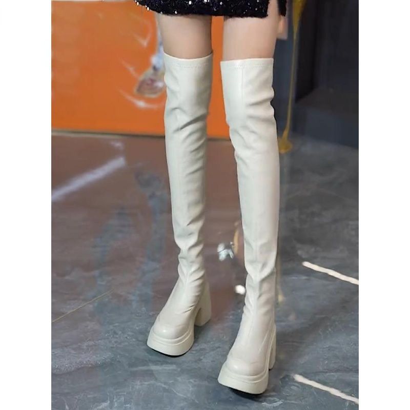 รองเท้าบูททรงยาวหัวมน พื้นหนา  - Sock Boot Women บทวิจารณ์และราคา