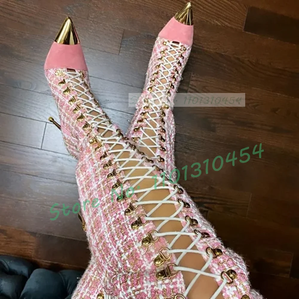 รองเท้าบูททรงสูงกลวงลายสก็อตสี - Sock Boot Women บทวิจารณ์และราคา