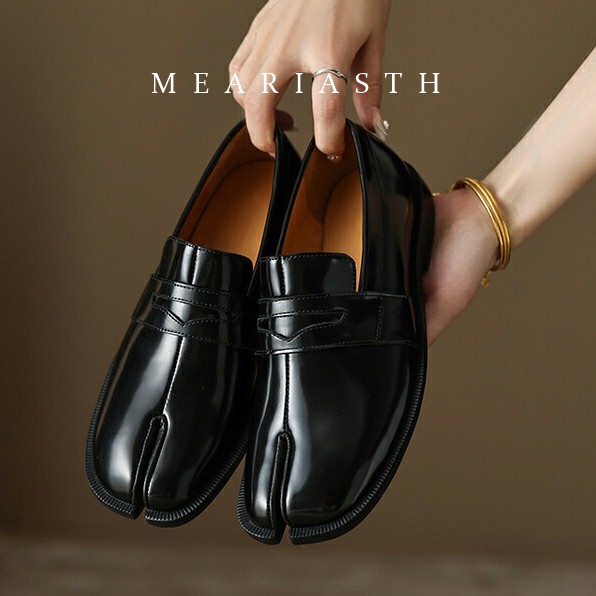 รองเท้า Tabi สีดำ หนังแก้ว ปลา - Women'S Shoes Loafers Black บทวิจารณ์และราคา
