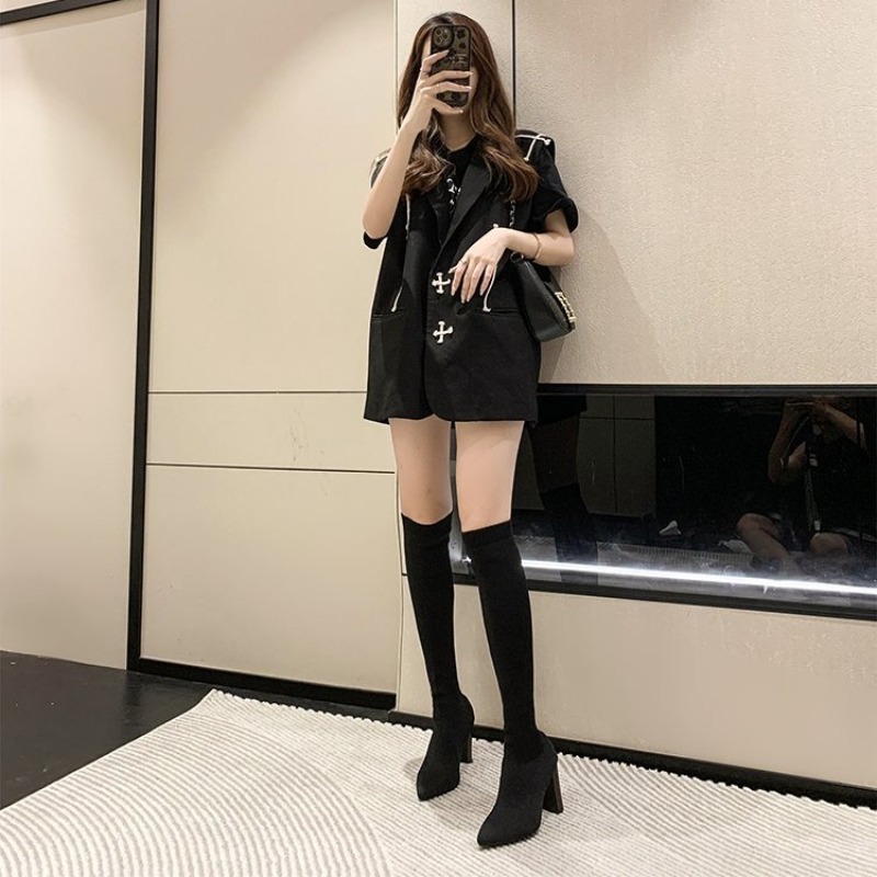 รองเท้าบูทผู้หญิงแบบสวมเหนือเข - Sock Boot Women บทวิจารณ์และราคา