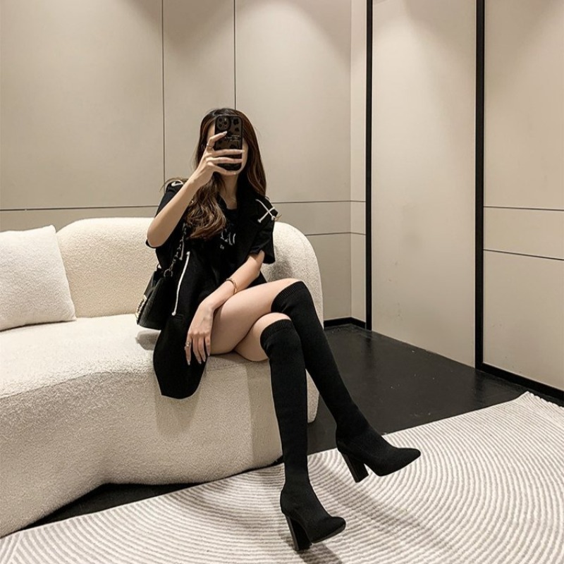 รองเท้าบูทผู้หญิงแบบสวมเหนือเข - Sock Boot Women บทวิจารณ์และราคา