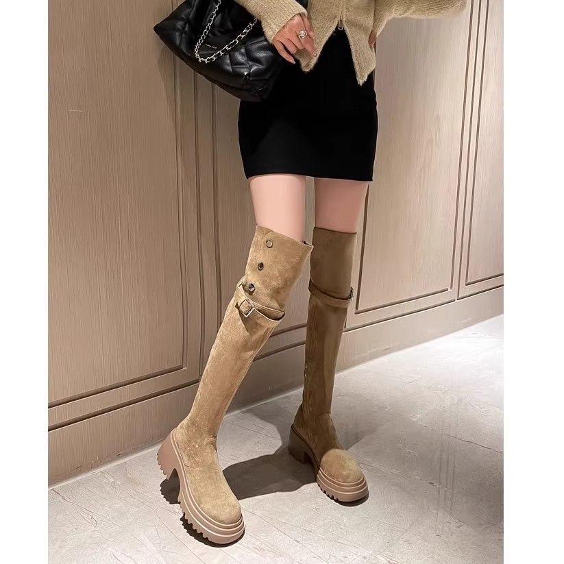 รองเท้าบูทสูงเหนือเข่า สไตล์เร - Sock Boot Women บทวิจารณ์และราคา