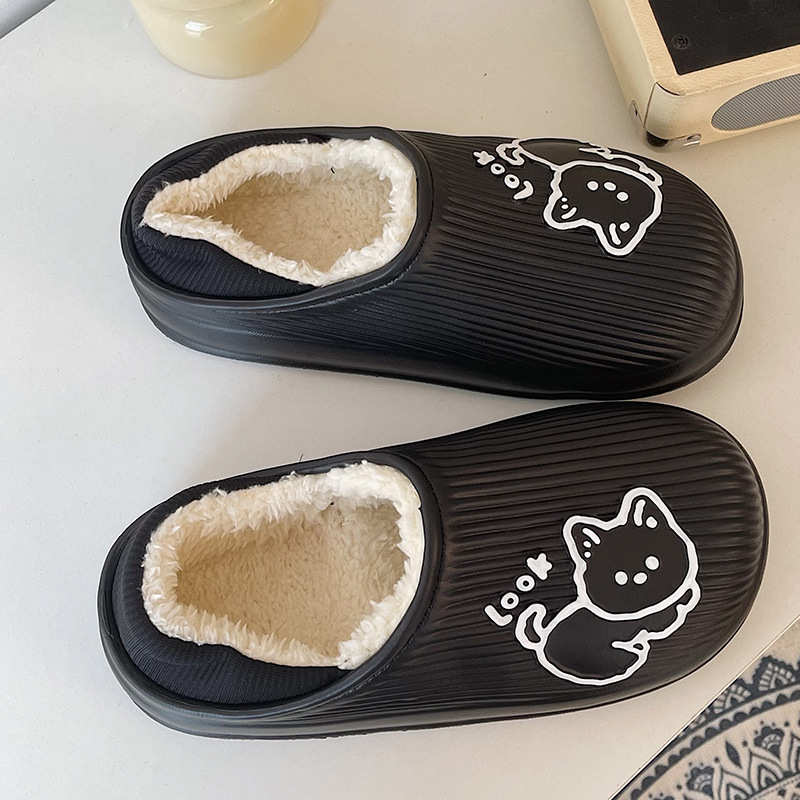 รองเท้าแตะลายแมวสุดน่ารักสำหรั - Women Shoes Black บทวิจารณ์และราคา