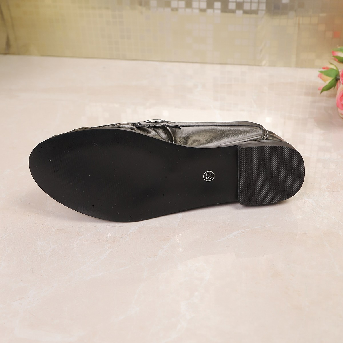 รองเท้าแฟลตสไตล์อังกฤษสีดำสำหร - Women Shoes Black บทวิจารณ์และราคา