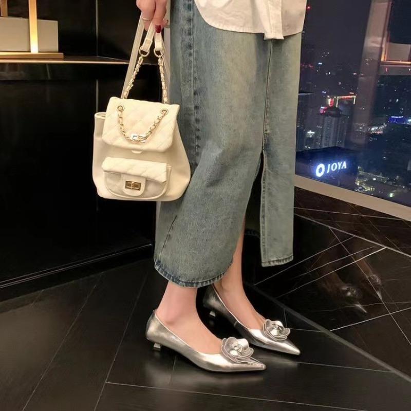 รองเท้าส้นสูงลายดอกไม้หนังแก้ว - Mule Slip On บทวิจารณ์และราคา