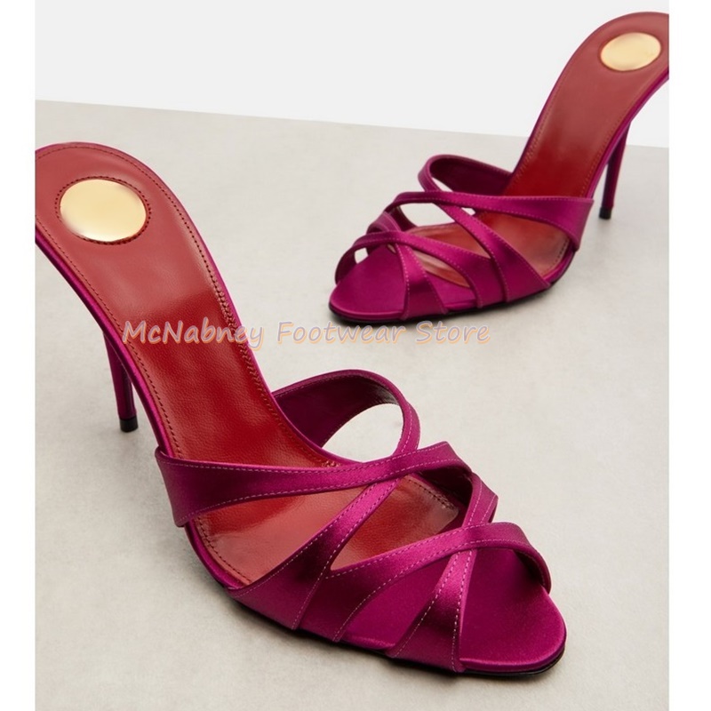 รองเท้าส้นเข็มผ้าซาตินแบบไขว้ส - Women'S Shoes Clogs บทวิจารณ์และราคา
