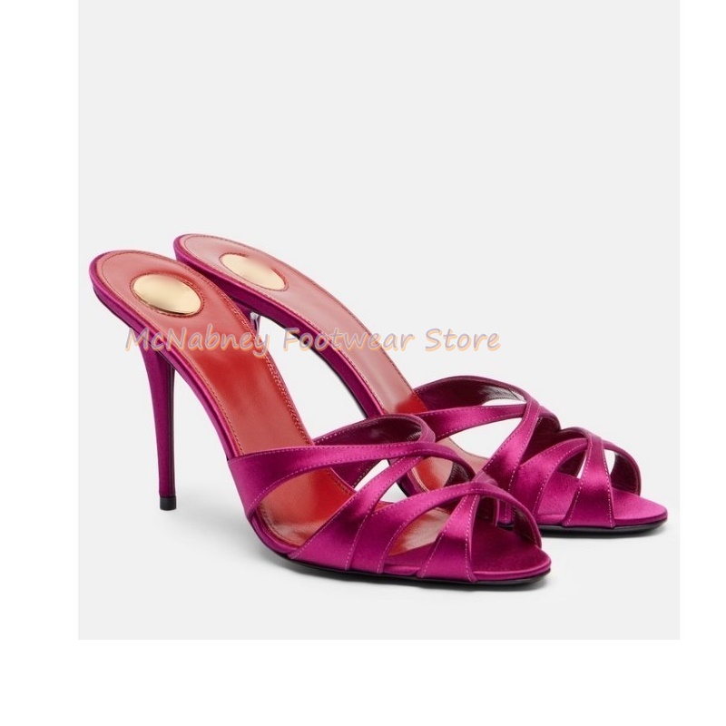 รองเท้าส้นเข็มผ้าซาตินแบบไขว้ส - Women'S Shoes Clogs บทวิจารณ์และราคา